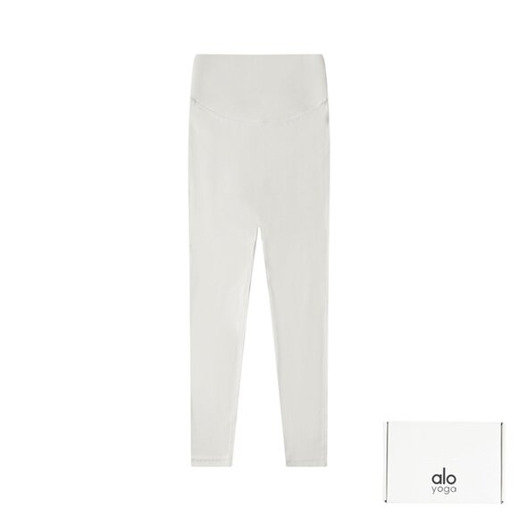 Alo Yoga High Waist Plastic Slim Yoga Pants White